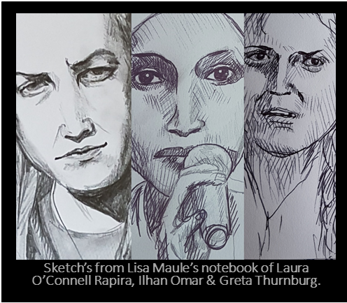 Sketches of determined women by Lisa Maule